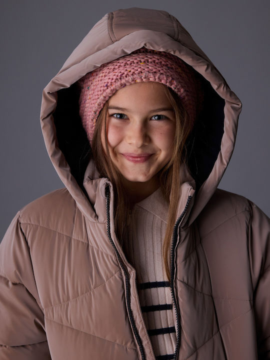 Kinder Freizeitjacke Lang mit Kapuze Mocha