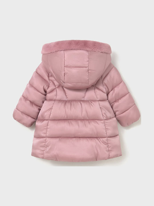 Kids' Casual Jacket Long with Hood Pink