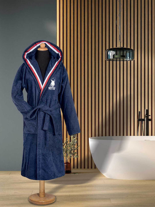 Greenwich Polo Club 3063 Bademantel mit Kapuze Navy 420gr/m²