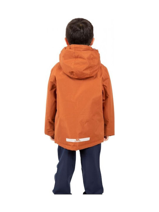 Wasserdicht Kinder Parka Lang mit Kapuze Braun