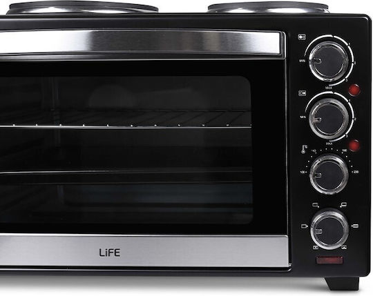 Life Kouzinaki 302 2210153 Electric Countertop Oven 30lt with 2 Burners and Air