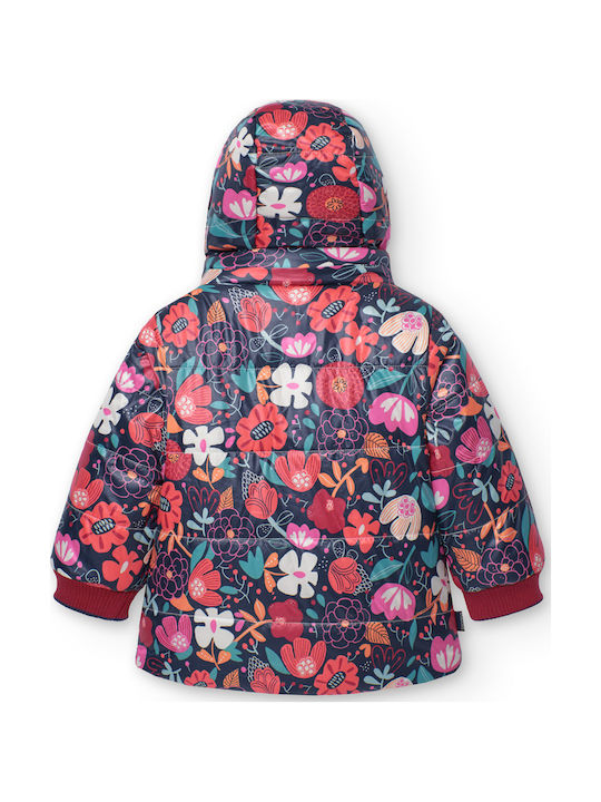 Παιδικό Casual Μπουφάν Διπλής Όψης με Κουκούλα Πολύχρωμο