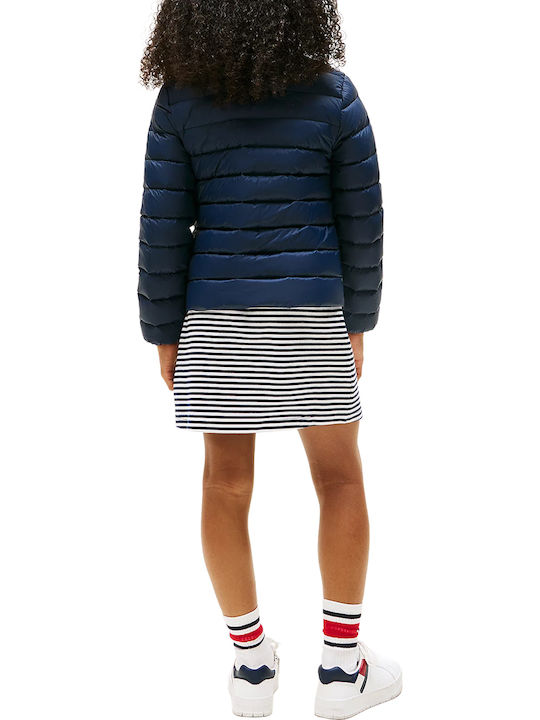 Essential Light Down Kids Casual Short Jacket Dark Night Navy