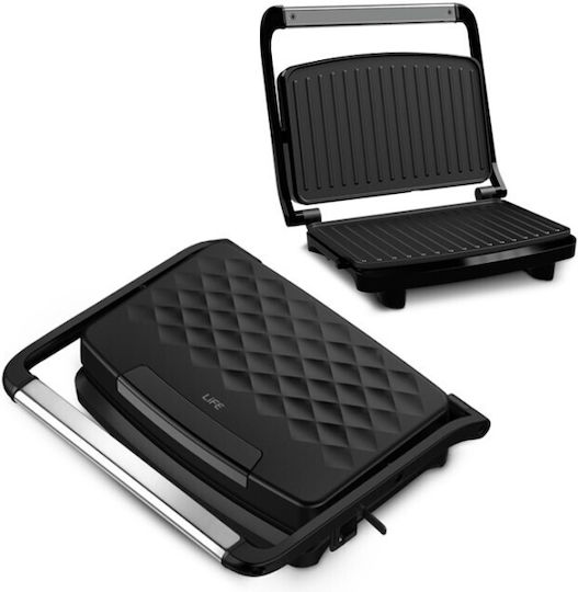 Life Diamond Τοστιέρα για 2 Τοστ 750W Μαύρη