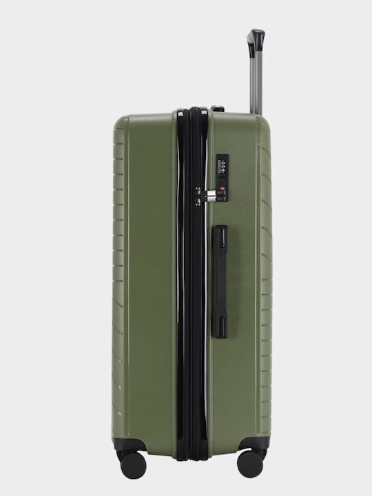 Lavor Large Hard Green Travel Suitcase with 4 Wheels Height 75cm