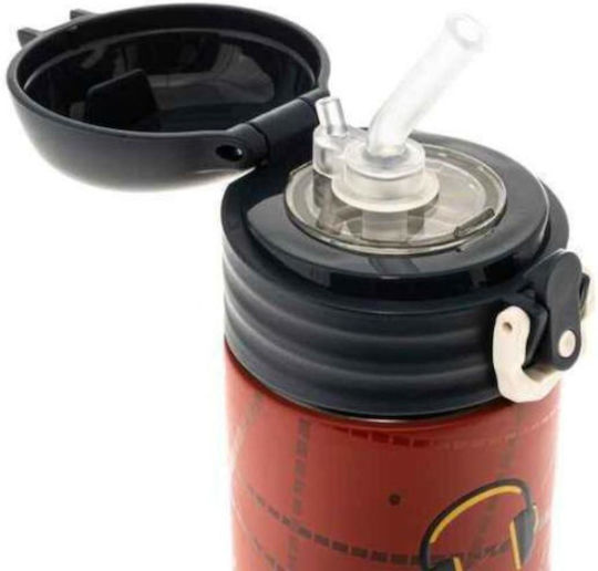 Polo Kids Water Bottle Thermos Football Stainless Steel with Straw 500ml (Various Designs/Colours)