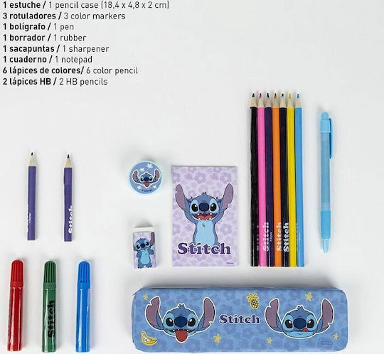 Cerda Stitch Colouring Set 24x11cm 16 Pieces