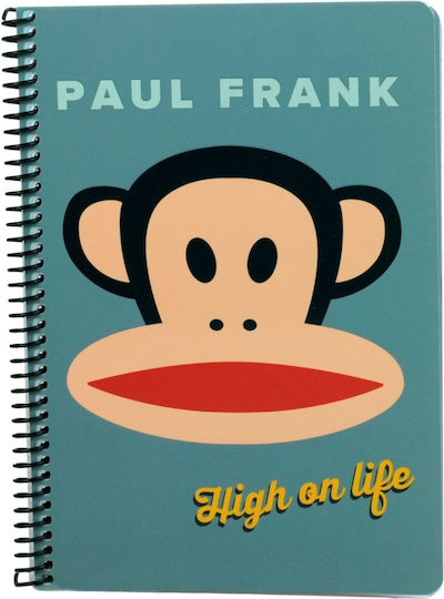 Paul Frank Spiral Notebook Ruled B5 70 Sheets 2 Subjects 1pcs (Μiscellaneous Designs)