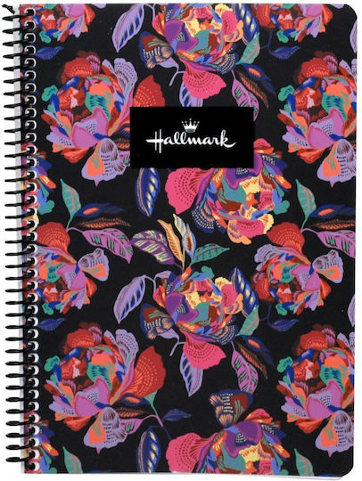 Hallmark Spiral Notebook Ruled B5 70 Sheets 2 Subjects 1pcs (Μiscellaneous Designs)