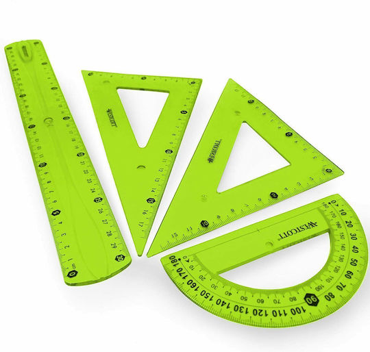 Westcott Σετ Γεωμετρικών Οργάνων Flexible Πράσινο 30εκ E-10302