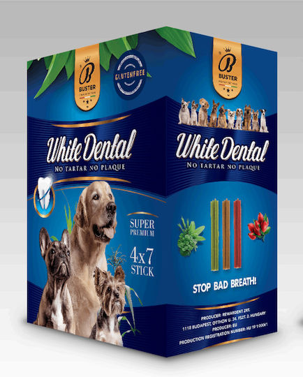 Buster Dent Dental Beef Dog Dental Stick against Bad Breath for Medium Breeds 180gr 7pcs