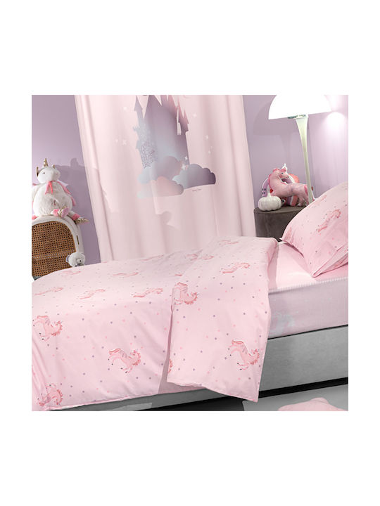 Saint Clair Perdea pentru Copii Opacă cu Capsatoare Roz 160x240buc