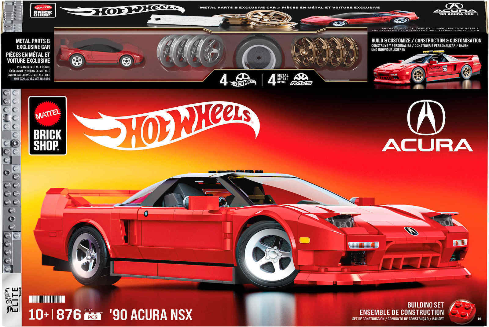 Mattel Brick Shop Cuburi de Construit Hot Wheels '90 Acura NSX