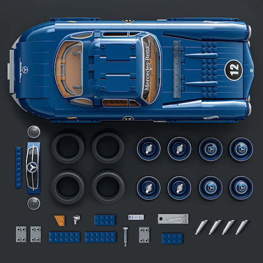 Mattel Brick Shop Cuburi de Construit Hot Wheels Premium Mercedes