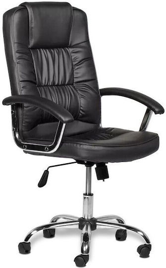Executive Reclining Office Chair with Fixed Arms Black