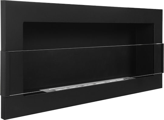 Globmetal Стенен Биоетанолова камина Вътрешно пространство Сив 90x12x40см