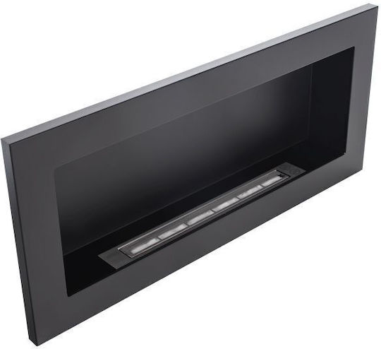 Globmetal Стенен Биоетанолова камина Вътрешно пространство Черен 90x12x40см