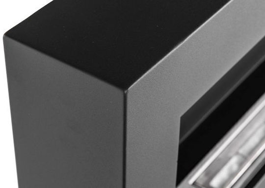 Globmetal Стенен Биоетанолова камина Вътрешно пространство Черен 90x12x40см