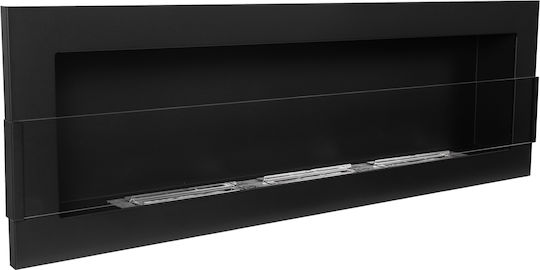 Globmetal Montat pe perete Șemineu pe bioetanol Interior Negru 120x12x40cm