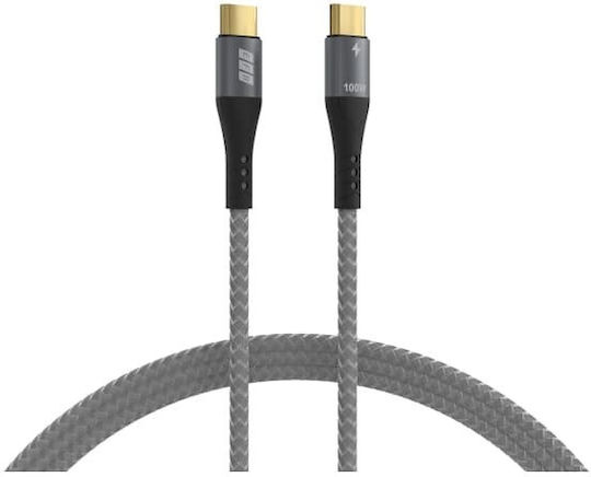 EFB USB 2.0 Кабел USB-C Мъжки - USB-C 100W Захранване PD Сив 1м