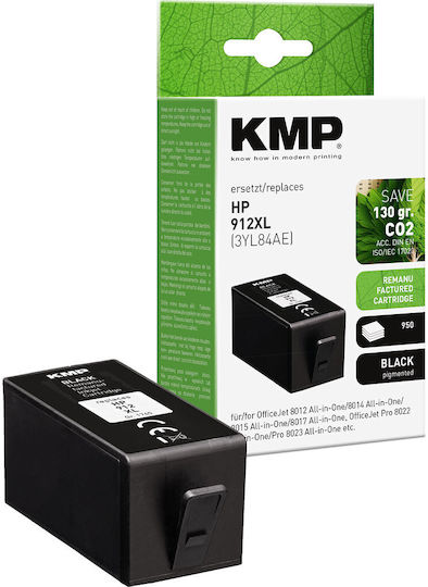 KMP C M Y Πακέτο Συμβατών Μελανιών Εκτυπωτή InkJet HP HP912XL 3YP34AE 825 Σελίδων 44ml Μαύρο 1τμχ
