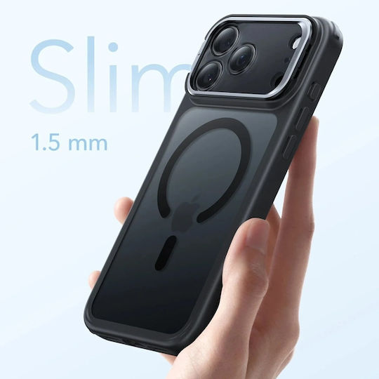 ESR Classic Hybrid Stash Umschlag Rückseite Metallisch Schwarz (iPhone 17 Pro Max)