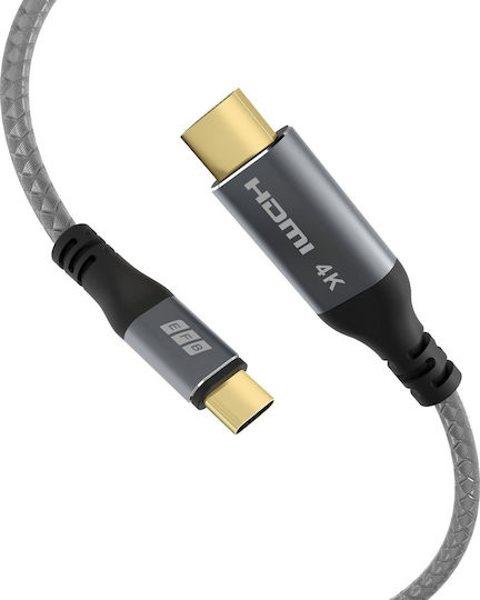 EFB Geflochten Kabel HDMI-Stecker - USB-C-Stecker 1.8m Schwarz