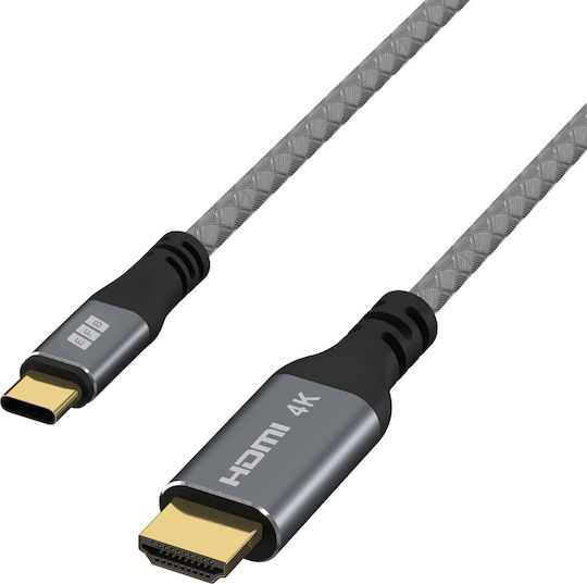 EFB Geflochten Kabel HDMI-Stecker - USB-C-Stecker 1.8m Schwarz