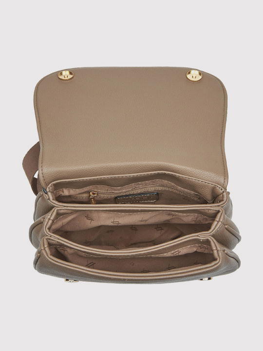 Damentasche zum Umhängen / Schultertasche Cognac / Schwarz