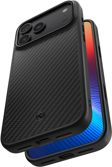 Spigen Enzo Aramid Umschlag Rückseite Aramid Fiber Schwarz (iPhone 17 Pro)