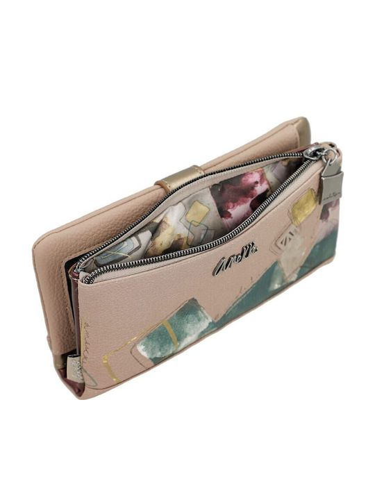 Groß Damen Geldbörse Klassisch mit RFID Beige