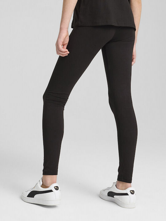 Kinder Leggings Sport Lang Schwarz Logo