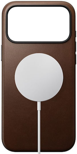 Nomad Modern Umschlag Rückseite Leder 0.85mm Braun (iPhone 17 Pro Max)