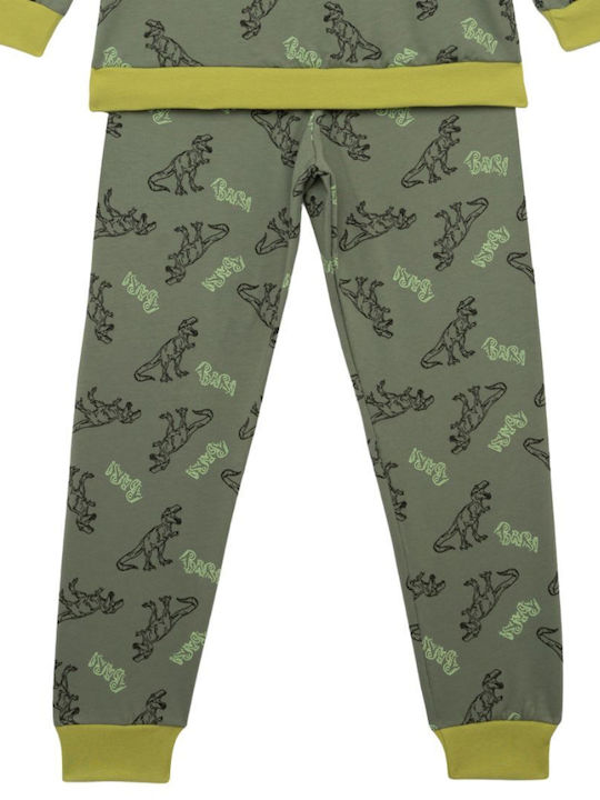 Minerva Kinder Schlafanzug Khaki Roar Roar