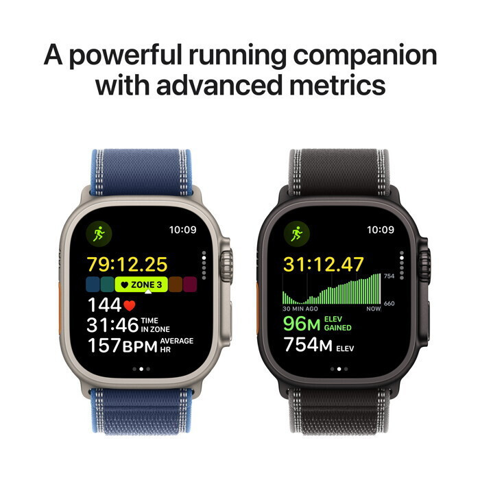 Apple Watch Ultra 3 Titanium 49mm Αδιάβροχο με eSIM και Παλμογράφο (Black Titanium Case with Black Alpine Loop - Medium)