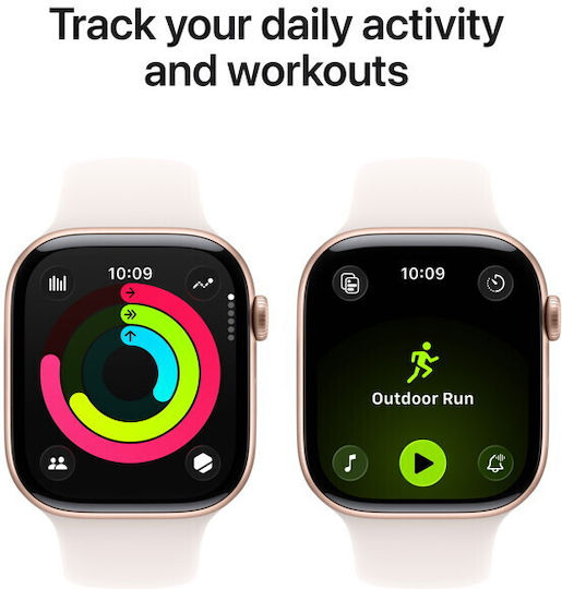 Apple Watch Series 11 Алуминий 42мм Водоустойчив с eSIM и Пулсомер (Rose Gold Aluminium Case with Light Blush Sport Band - S/M)