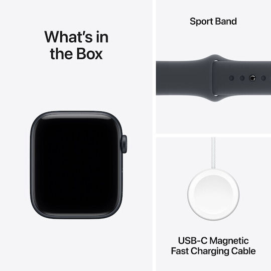 Apple Watch SE 3 Cellular Aluminium 40mm Waterproof with eSIM and Heart Rate Monitor (Midnight Aluminium Case with Midnight Sport Band - S/M)