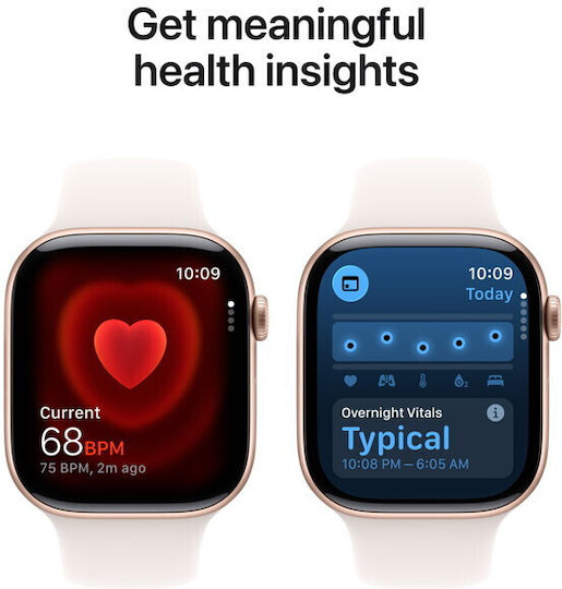 Apple Watch Series 11 Aluminiu 46mm Rezistent la apă (Rose Gold Aluminium Case with Light Blush Sport Band - S/M)
