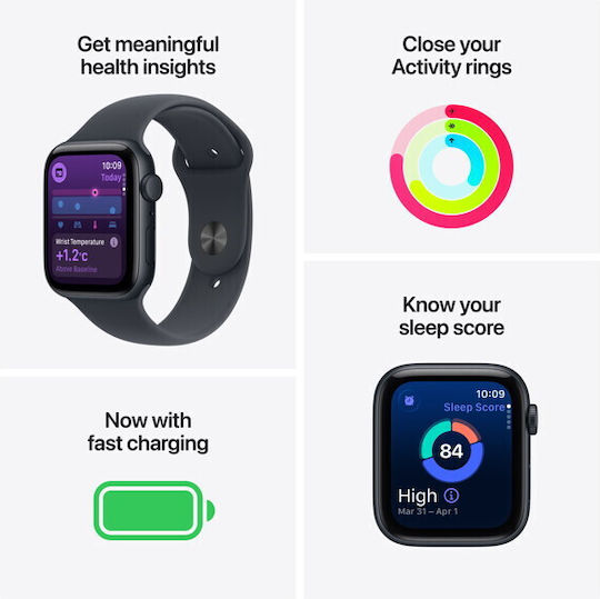 Apple Watch SE 3 Cellular Aluminium 40mm Waterproof with eSIM and Heart Rate Monitor (Starlight Aluminium Case with Starlight Sport Band - M/L)