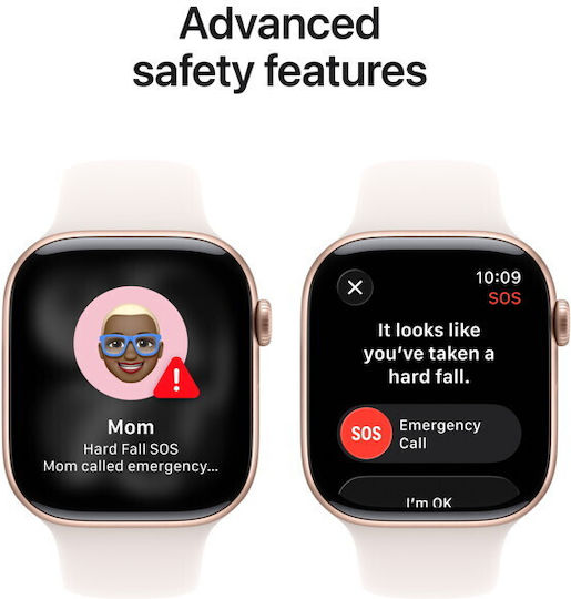 Apple Watch Series 11 Aluminium 46mm Waterproof with Heart Rate Monitor (Rose Gold Aluminium Case with Light Blush Sport Band - M/L)