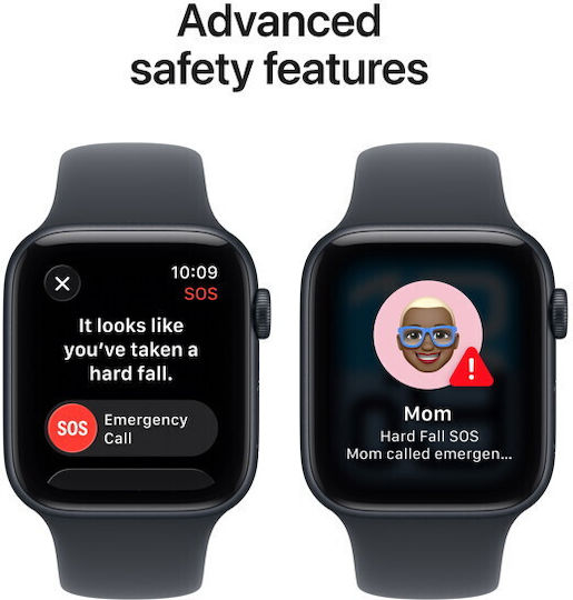 Apple Watch SE 3 Aluminium 44mm Waterproof with eSIM and Heart Rate Monitor (Midnight Aluminium Case with Midnight Sport Band - M/L)