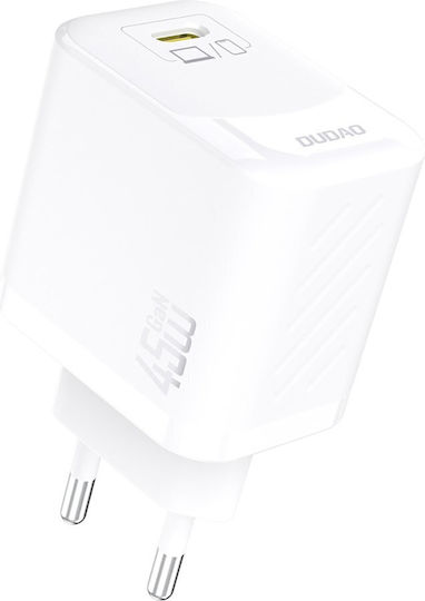 Dudao Charger GaN with USB-C Port and Cable USB-C - USB-C 45W Power Delivery Whites (A28C)