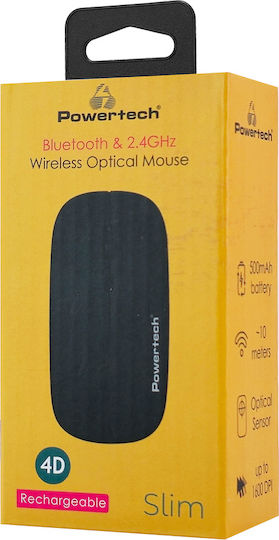 Powertech PT-1381 Безжичен Ергономичен Bluetooth Мишка Черен