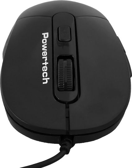 Powertech PT-1467 Verkabelt Ergonomisch Maus Schwarz