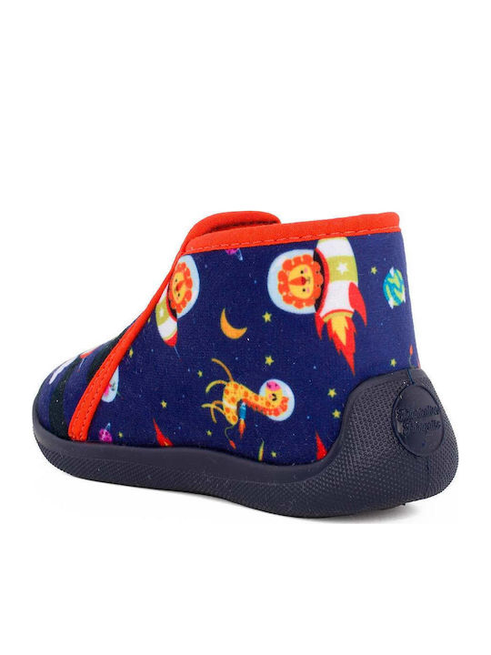 Kinderhausschuhe Stiefel Blau
