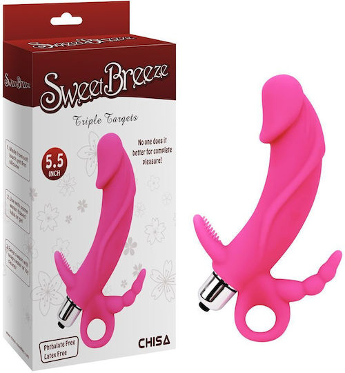 Chisa Novelties Triple Target Dublu Vibrator Fuchsia