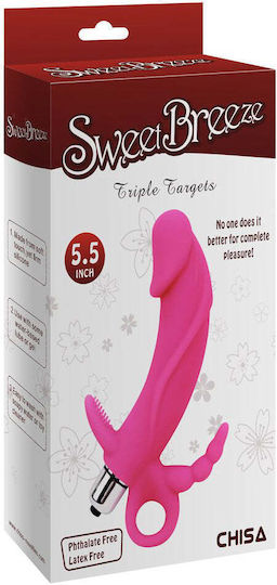 Chisa Novelties Triple Target Dublu Vibrator Fuchsia