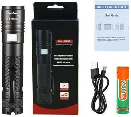 Supfire Lanternă cu Bliț LED Reîncărcabilă cu Luminozitate Maximă 300 Lumen