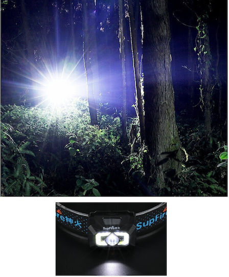 Supfire Făclie Reîncărcabilă de Cap LED IP44 cu Luminozitate Maximă 500lm