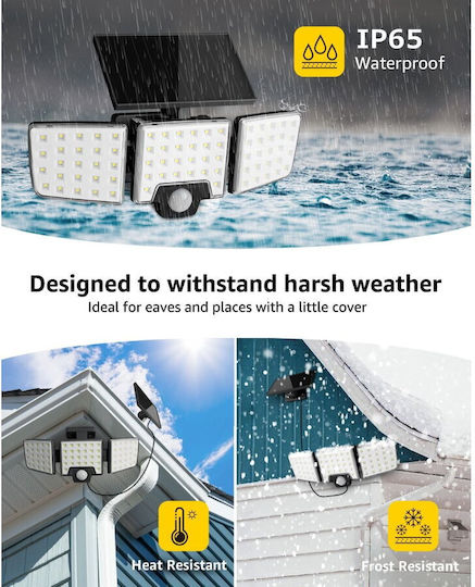 Lampa Montat pe perete Lampă Solară 1000lm Alb Rece 6500K cu Senzor de Mișcare și Telecomandă IP65 25.9bucx10bucx8.9buccm